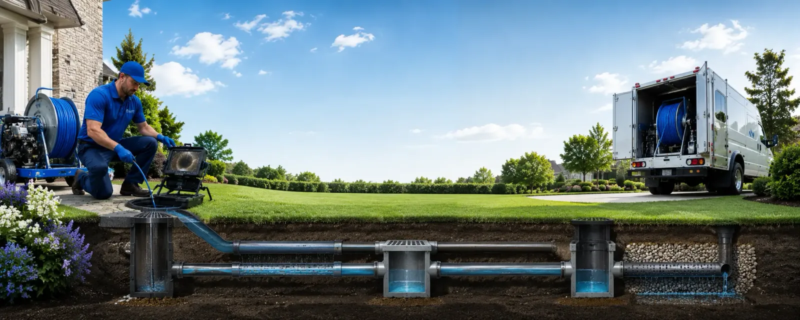 Outdoor drain cleaning information for East Wilton, ME